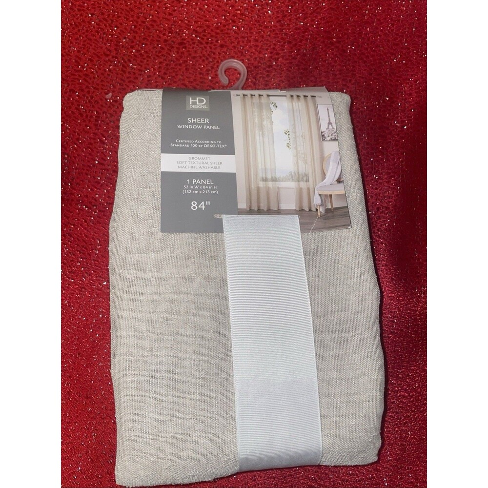 HD Designs Sheer Polyester Grommet Panel 52x84 Feathered Gray